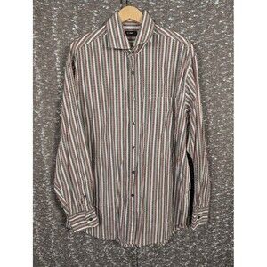 A Cooper Long Sleeve Collared Striped Button Up Shirt Men's XL